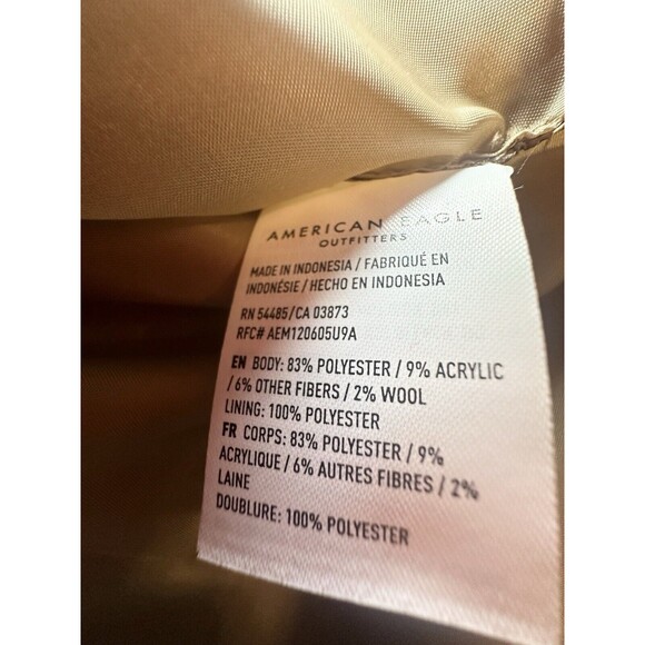 AMERICAN EAGLE Oversized Brushed Brown Plaid Shacket Women's MEDIUM NWT - Picture 8 of 11